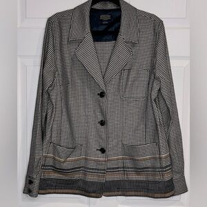 Pendleton Women’s Houndstooth Blazer - 100% Virgin Wool - Sz. Large